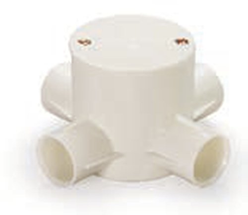 PP Deep Circular Box Intersection 4 Way with Lid & Screw